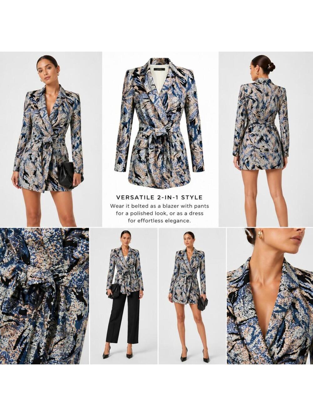 Badgley Mischka Women's Blue and Black Waistcoats-vest sz 6 NWT Day-Dinner Party